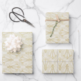 Cream Art Deco Geschenkpapier Set