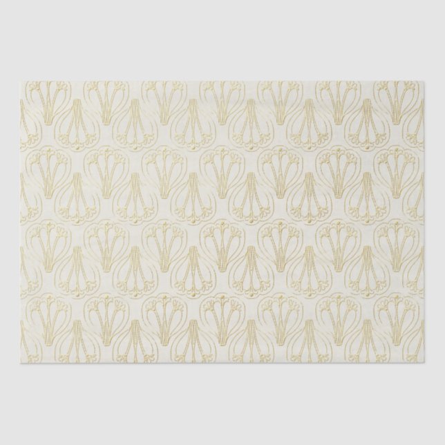 Cream Art Deco Seidenpapier (Vorderseite)