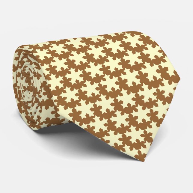 Cream Atlantean Holly - Brown Krawatte (Gerollt)