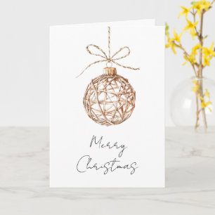 Cream Beige Round Ornaments Weihnachten Karte