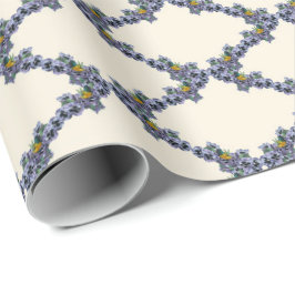 Cream bird and flower trellis wrapping paper geschenkpapier