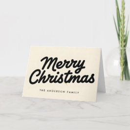 Cream & Black Vintage-Script Frohe Weihnachten