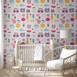 Cream & Blue pattern for Your Kid Room Tapete
