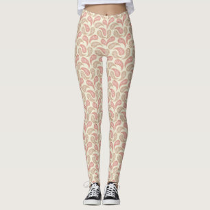 Cream-Brick Paisley Leggings