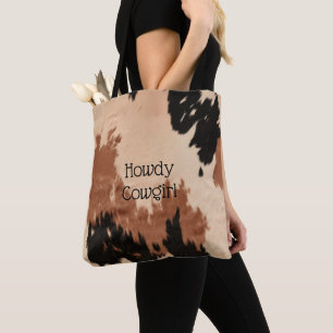 Cream Brown Cowhide Tasche