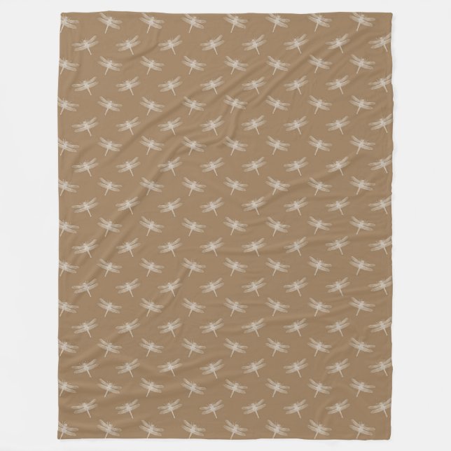 Cream Brown Dragonflies Fleecedecke (Vorderseite)