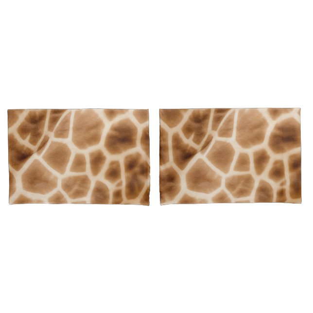 Cream Brown Giraffe Animal Print Kissenbezug (Vorderseite-Set)