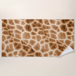 Cream Brown Giraffe Animal Print Strandtuch