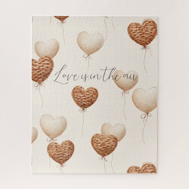 Cream Brown Heart Balloons Love in the Air (Vertikal)