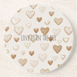 Cream & Brown Hearts   Getränkeuntersetzer