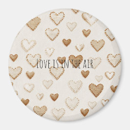 Cream & Brown Hearts   Magnet