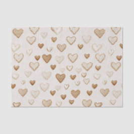 Cream & Brown Hearts Valentine's Day Seidenpapier