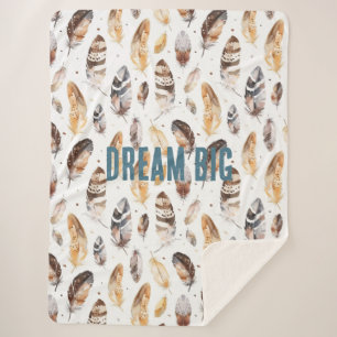 Cream Brown Native Tribal Feathers Sherpadecke