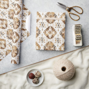 Cream Brown Native Tribal Geschenkpapier