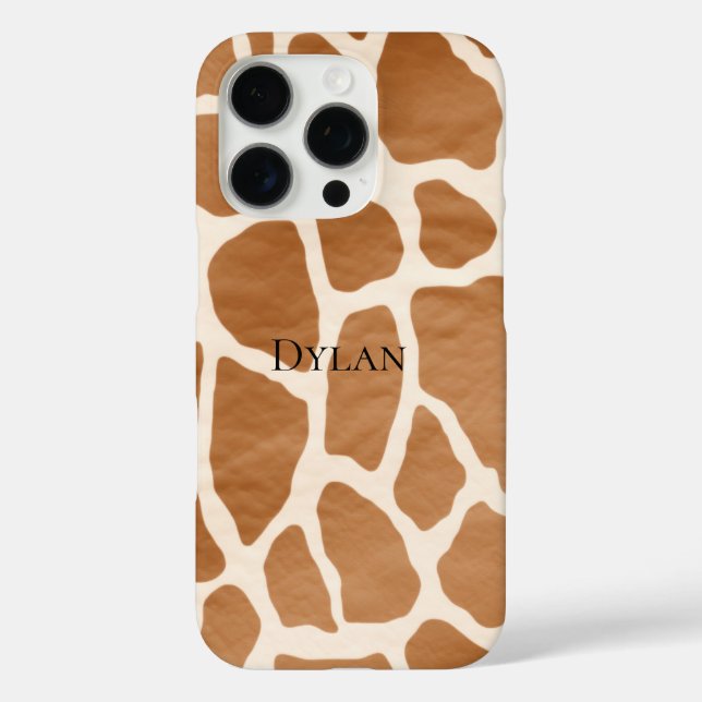 Cream Brown Safari Giraffe Tierwerbung iPhone 16 Pro Hülle (Rückseite)