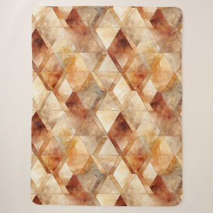 Cream Burgundy Red Gold Dreiecke Weihnachten Sherpadecke