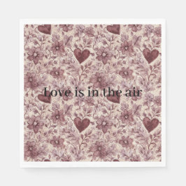 Cream Burgundy Red Hearts Flowers Sexy Faux Lace Serviette