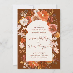 Cream Burnt Orange Wasserfarbenarche Hochzeit Einladung