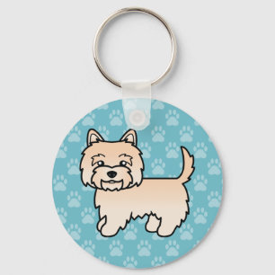 Cream Cairn Terrier Niedlich Cartoon Dog Illustrat Schlüsselanhänger