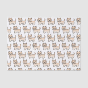 Cream Cairn Terrier Niedlich Cartoon Dog Muster Seidenpapier