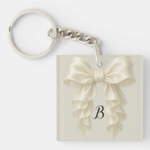 Cream Cascade Ruffle Bow Classy Posh Schlüsselanhänger