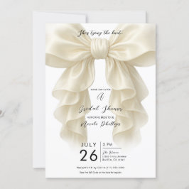 Cream Cascade Ruffle Bow Tying Knot Brautparty Einladung
