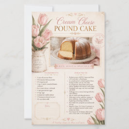 Cream Cheese Pound Cake, rosa Tulpen rustikal 