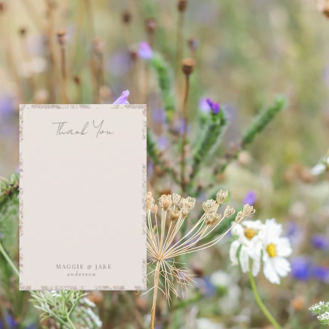 Cream Chinoiserie Elegant Wedding Vielen Dank Dankeskarte (Von Creator hochgeladen)