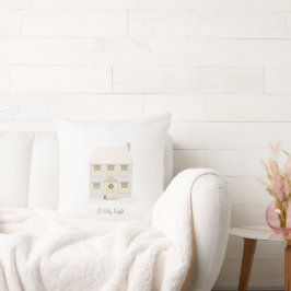 Cream Christmas House Throw Cushion Kissen