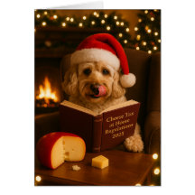 Cream Cockerpoo 'Käse-Steuer' Weihnachtskarte