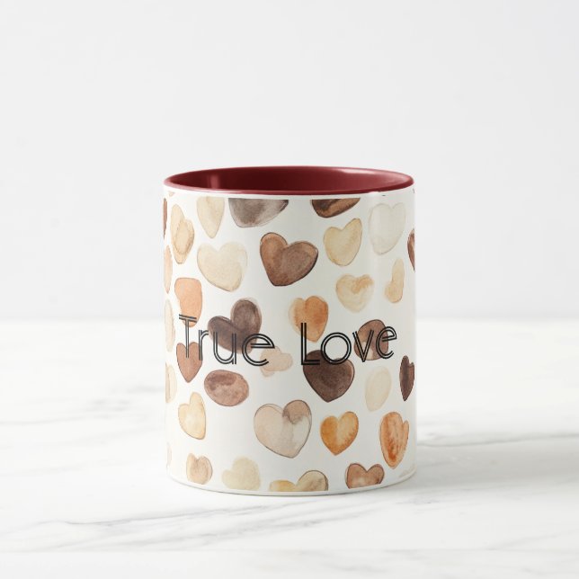 Cream Coffee Bean Hearts Tasse (Zentrum)