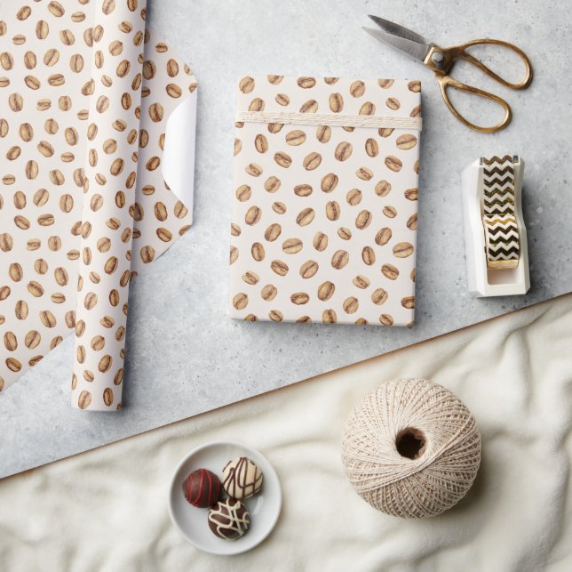 Cream Coffee Beans Geschenkpapier (Kunsthandwerk)