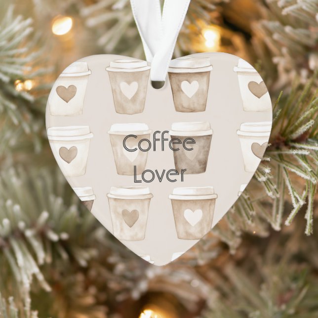 Cream Coffee Heart Cups Christmas (Arbre)