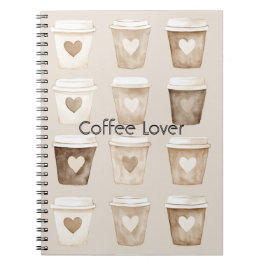 Cream Coffee Heart Cups Notizblock