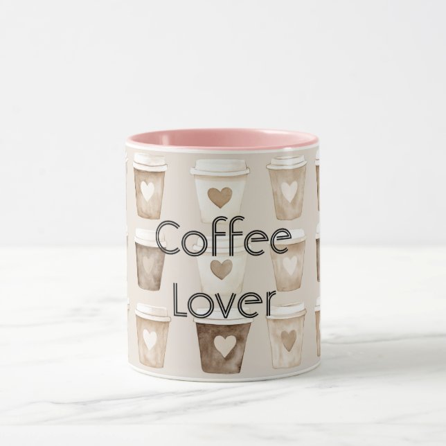 Cream Coffee Heart Cups Tasse (Zentrum)