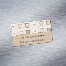 Cream Coffee Heart Cups Unternehmensname Webseite Magnetische Visitenkarte