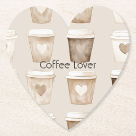 Cream Coffee Heart Cups Untersetzer