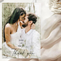Cream Couple Foto Names Wedding Blank Vielen Dank