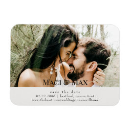 Cream Couple Foto Wedding Save the Date Magnet