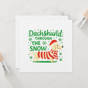 Cream-Dachshund-Weihnachts-Einladung/Karte Einladung