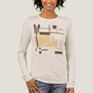 Cream Dark Brown MCM inspiriert Geometric Abstrakt Tri-Blend Shirt