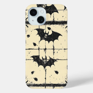 Cream Denim Grunge Patchwork mit Fledermäusen (2) Case-Mate iPhone Hülle
