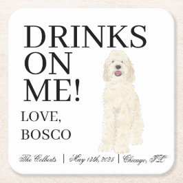 Cream Doodle Dog Wedding Rechteckiger Pappuntersetzer
