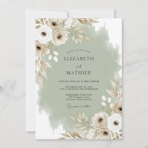 Cream Ethereal Blossom Hochzeit Einladung