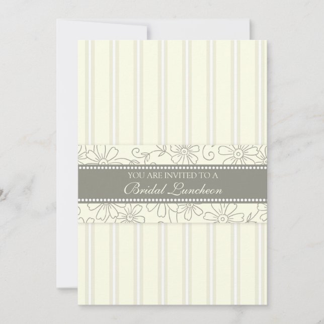 Cream Floral Bridal Luncheon Einladung Karte (Vorderseite)