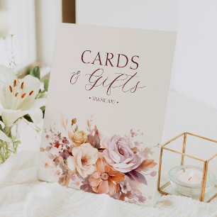 Cream Floral Fall Baby Shooting Cards & Geschenke Sockelschild