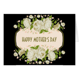 Cream Floral Happy Mother Day Grußkarte