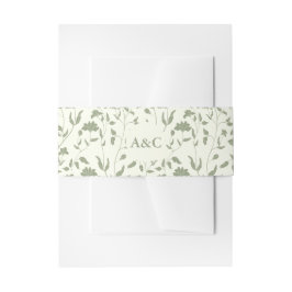 Cream Floral Wedding Einladung Bauchband Einladungsbanderole