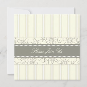 Cream Floral Wedding Vow Erneuerbare Einladungen