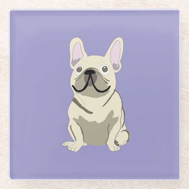 Cream French Bulldog,  Glasuntersetzer (Vorderseite)
